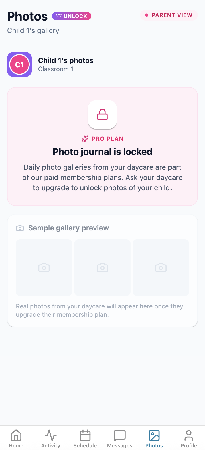 KidsHub daily photos for parents